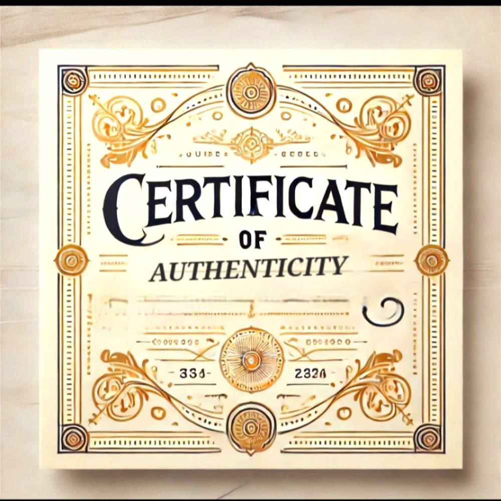 COA Certificate of Authenticity to Bundle with Purchase.